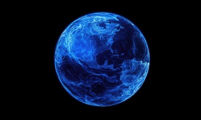 Stylized glowing blue Earth