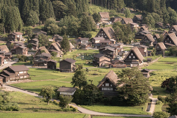白川郷　夏　夕方