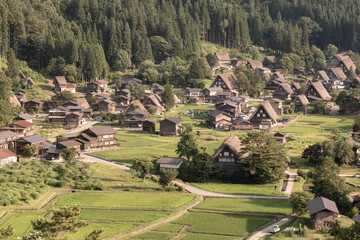 白川郷　夏　夕方