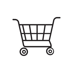 Outline of shopping cart with grid pattern on a transparent background shows commerce