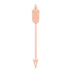 Modern Arrow with a Bold Silhouette in Soft Peach Isolated on Transparent Background