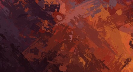Abstract Background Photo of Red And Brown Brush Strokes and Splatters