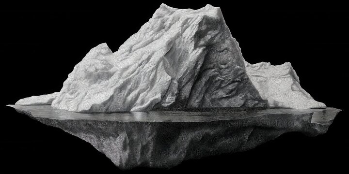 Iceberg Monocromatico: Riflessione sull'acqua