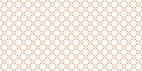 Golden vector seamless pattern with small diamond shapes floral silhouettes. Simple texture.