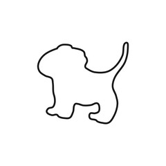 Cute little dog outline vector in minimal style. Perfect for pet logo, icon, or kids-themed designs. Editable EPS illustration.
