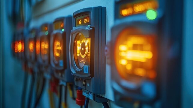 A photograph of smart meters in homes for energy monitoring, Renewable Energy, Connected and efficient