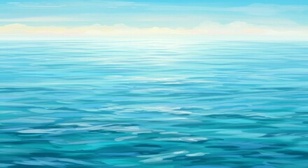Obraz premium Abstract Illustration Of The Ocean With Blue And Azure Water And Sky