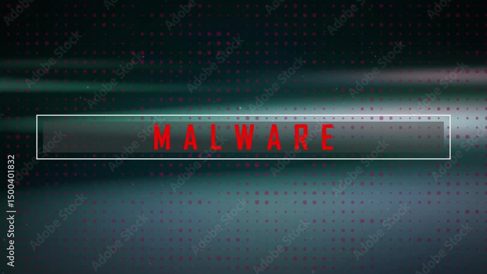 Aufkleber after pause interface showing red fragments sliding into malware title framing threat
