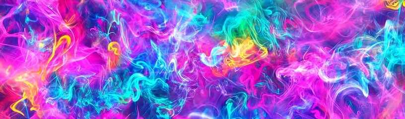 Colorful smoke swirls, abstract art