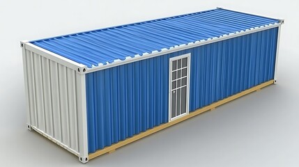 Blue shipping container home studio