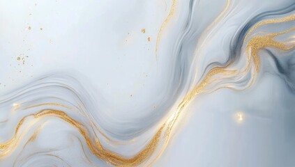 Abstract marbled design with flowing lines and gold accents