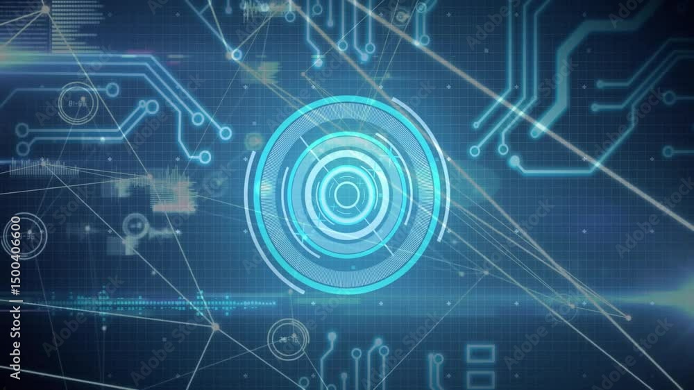 Poster upon starting sequence central ui sending rotating rings to nodes showing convergence