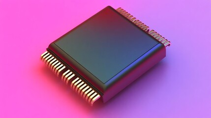 Purple background, microchip, technology