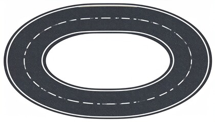 Oval Race Track Top View.