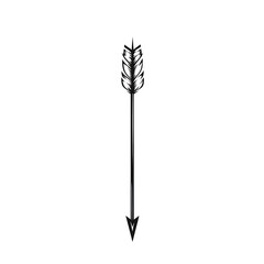 Minimal Arrow with Delicate Linework in Jet Black Isolated on Transparent Background