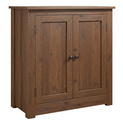 Brown wooden cabinet isolated on transparent background