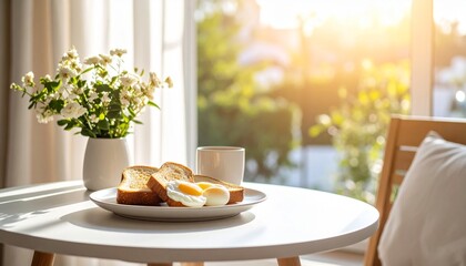 朝食とバナー向けの余白構成