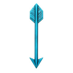 Bold Arrow with Geometric Precision in Lively Turquoise Isolated on Transparent Background