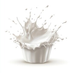 Milk splash in a cup shape