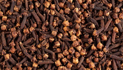 Dried cloves spice background texture.