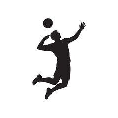 silhouette of volleyball player