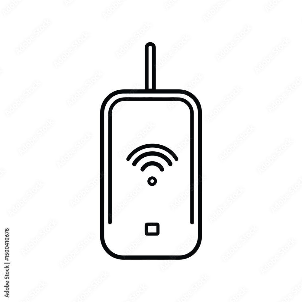 Poster outlined wireless smart key displays a connected icon on its device screen