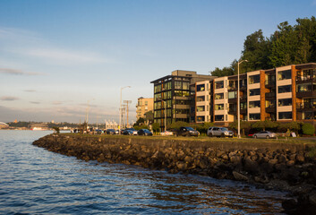 Ritzy residential apartments along Harbor Avenue near Alki Seattle