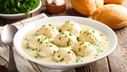 Creamy Matzah Ball Soup.