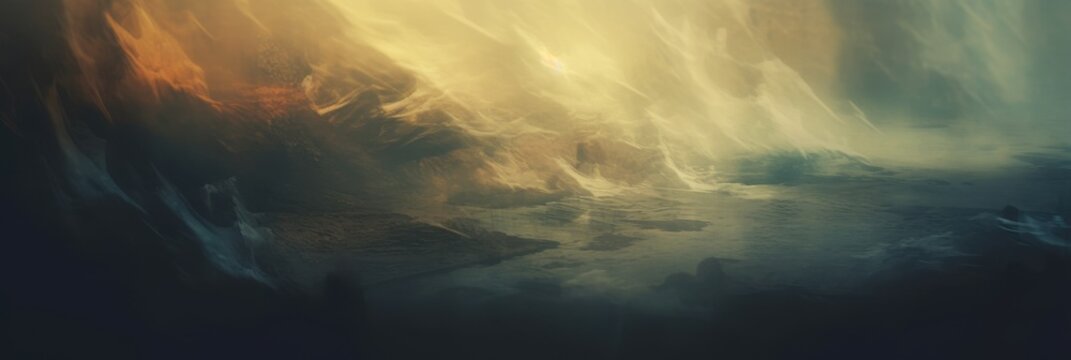 Forme astratte, nuvole di fumo, texture dorata