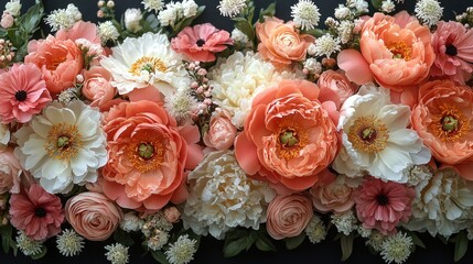 Coral and peach floral arrangement