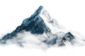 Snowy mountain peak rising above clouds (2)