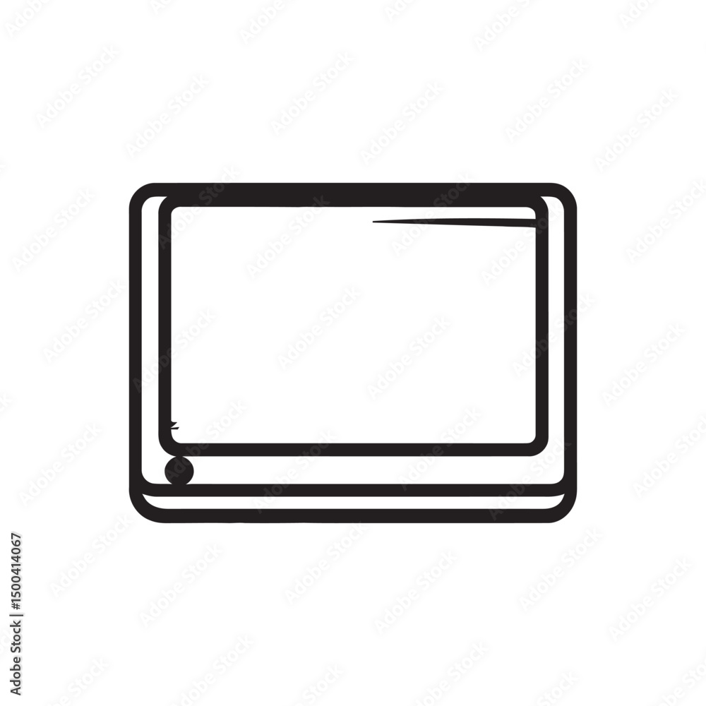 Poster retro television set displayed with minimal lines on the transparent background makes for easy desig