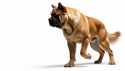Majestic Mastiff, powerful stance, white background, studio, animal photography