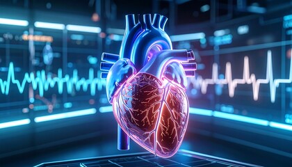 Human Heart with Digital Anatomy Scan.