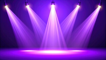 Purple Stage Spotlight Beams.