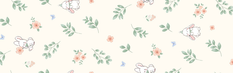 Artistic Handmade Floral Scroll Motif Illustrations