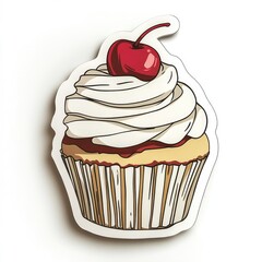Whipped cream cupcake with cherry (2)