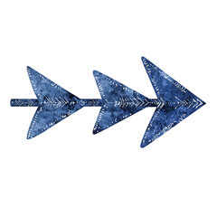 Abstract Arrow with Intricate Layered Textures in D Isolated on Transparent Background