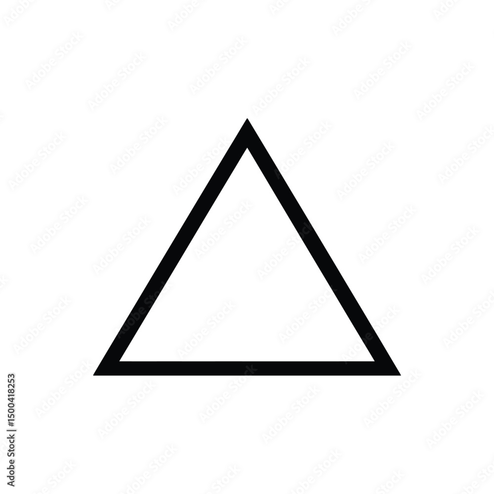 Poster sharp triangular outline presents a bold, simple geometric figure centered against white transparenc