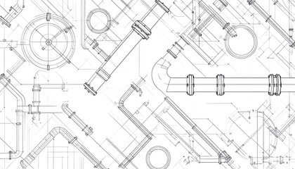 Industrial Piping System Blueprint.