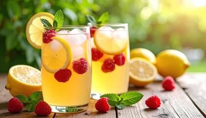 Raspberry Lemonade Summer Drinks.
