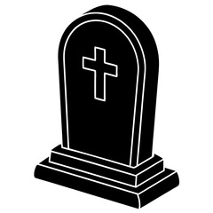 Obraz premium Gravestone Vector Graphic Spooky Printable Design for Digital Use