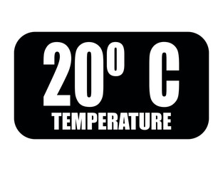 20° C. Temperature degrees celsius vector isolated on white background