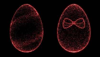 Red Glittering Easter Eggs.