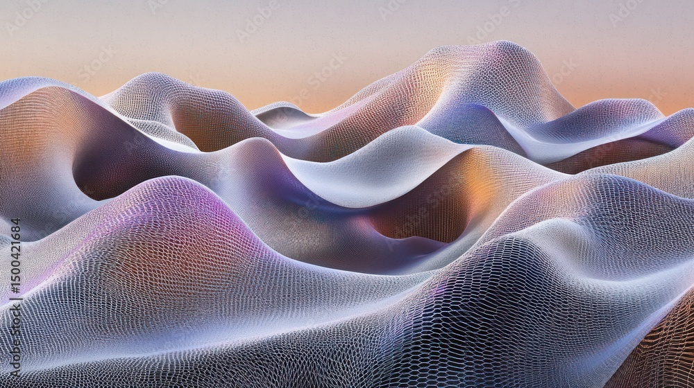 Poster abstract landscape of undulating forms.