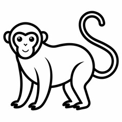 monkey line art on white background