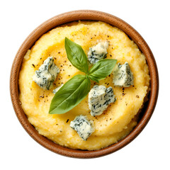 polenta gorgonzola italian food on white and transparent background.png