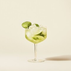 Refreshing lime drink in a tall glass