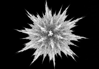 Abstract 3D Render Of A White Starburst Design On A Black Background