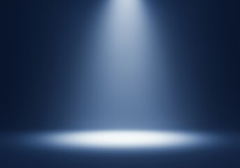 Abstract Blue Spotlight Background with Light Beam Stage Presentation